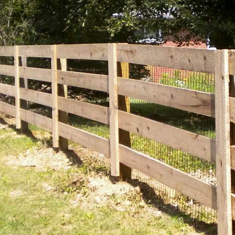 4 rail wood horse fence